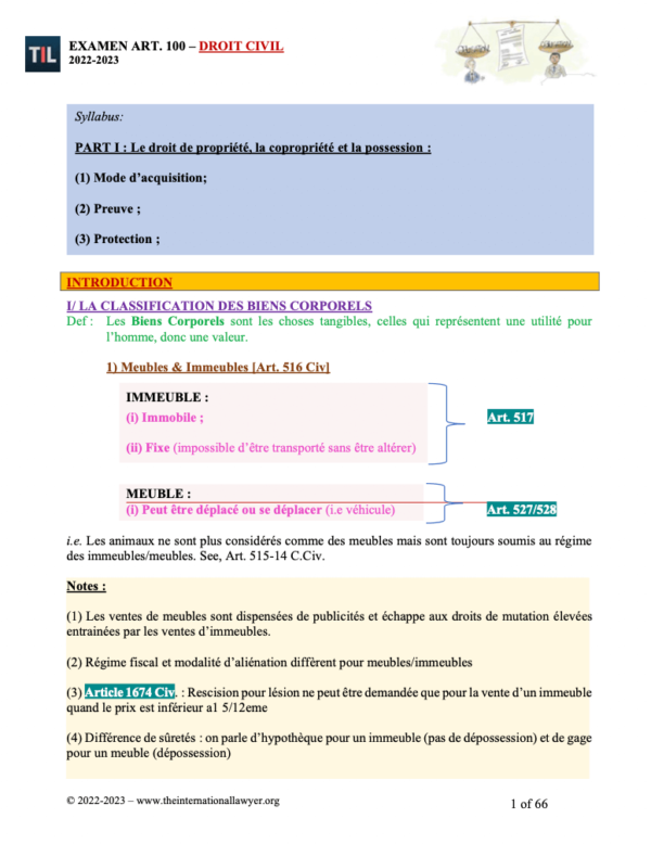 Fiche Révision Droit Civil Article 100